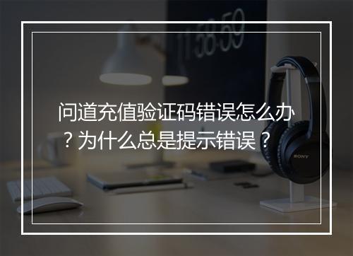 问道充值验证码错误怎么办？为什么总是提示错误？