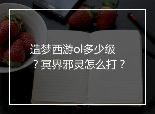 造梦西游ol多少级？冥界邪灵怎么打？