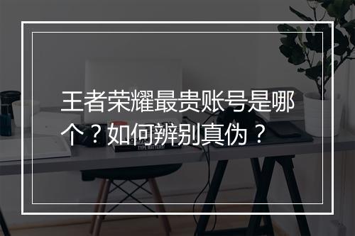 王者荣耀最贵账号是哪个?如何辨别真伪?