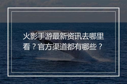 火影手游最新资讯去哪里看？官方渠道都有哪些？