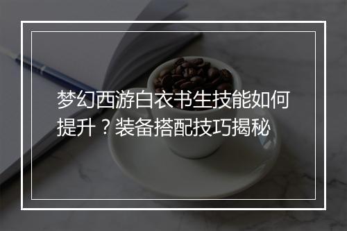 梦幻西游白衣书生技能如何提升？装备搭配技巧揭秘