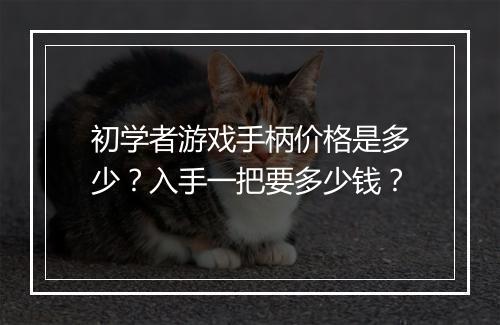 初学者游戏手柄价格是多少?入手一把要多少钱?