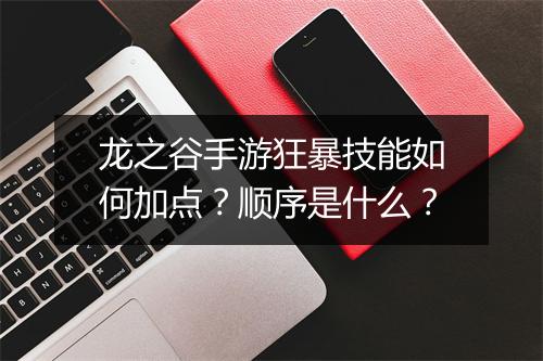 龙之谷手游狂暴技能如何加点？顺序是什么？