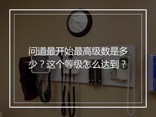 问道最开始最高级数是多少？这个等级怎么达到？