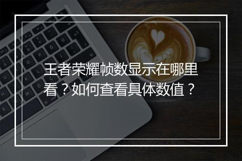 王者荣耀帧数显示在哪里看？如何查看具体数值？