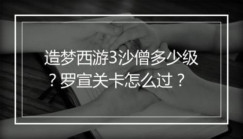 造梦西游3沙僧多少级?罗宣关卡怎么过?
