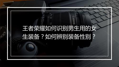 王者荣耀如何识别男生用的女生装备？如何辨别装备性别？