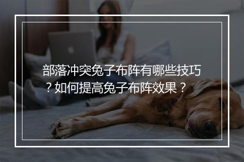 部落冲突兔子布阵有哪些技巧？如何提高兔子布阵效果？