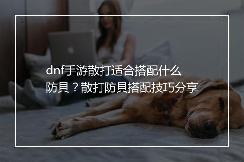 dnf手游散打适合搭配什么防具?散打防具搭配技巧分享