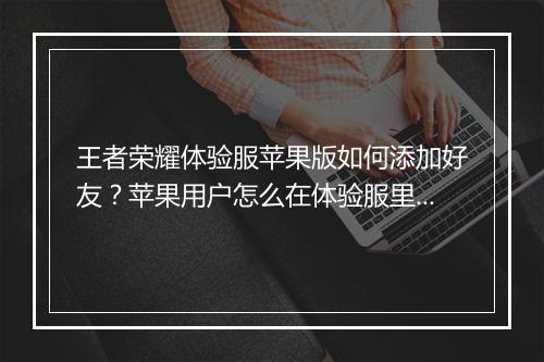 王者荣耀体验服苹果版如何添加好友?苹果用户怎么在体验服里加好友?