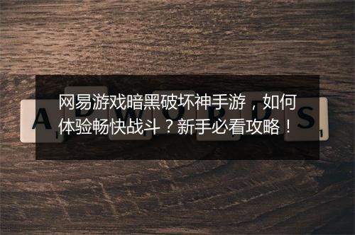 网易游戏暗黑破坏神手游，如何体验畅快战斗？新手必看攻略！