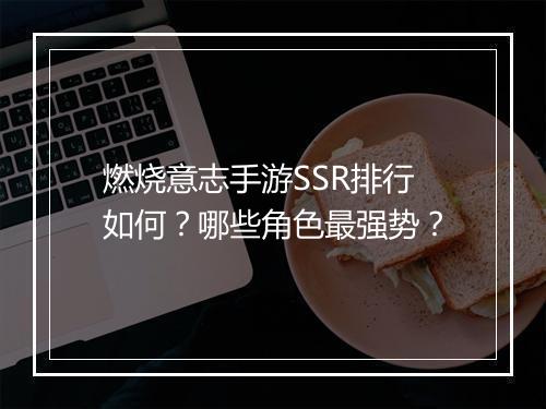 燃烧意志手游SSR排行如何?哪些角色最强势?