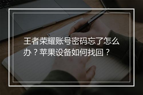 王者荣耀账号密码忘了怎么办?苹果设备如何找回?