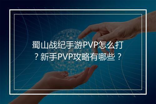 蜀山战纪手游PVP怎么打?新手PVP攻略有哪些?