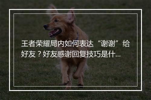 王者荣耀局内如何表达“谢谢”给好友？好友感谢回复技巧是什么？