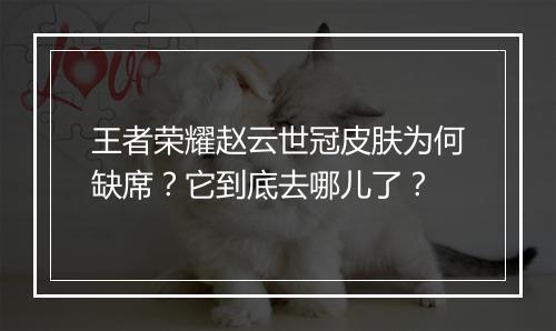 王者荣耀赵云世冠皮肤为何缺席?它到底去哪儿了?