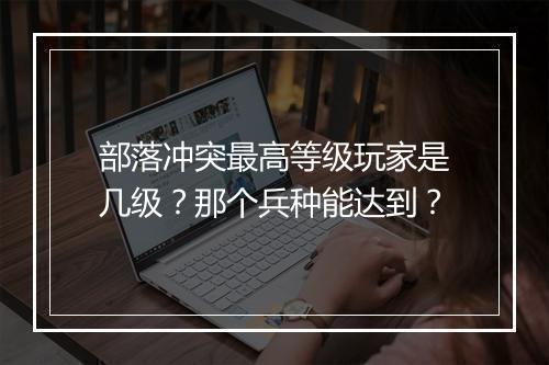 部落冲突最高等级玩家是几级？那个兵种能达到？