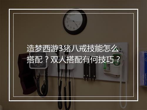 造梦西游3猪八戒技能怎么搭配？双人搭配有何技巧？