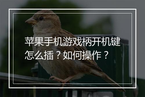 苹果手机游戏柄开机键怎么插？如何操作？