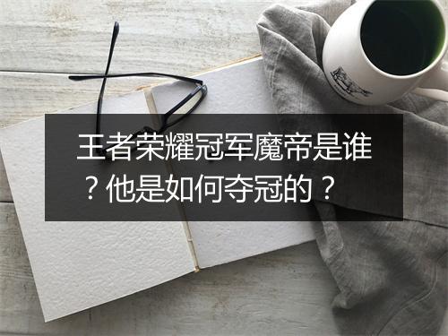 王者荣耀冠军魔帝是谁？他是如何夺冠的？