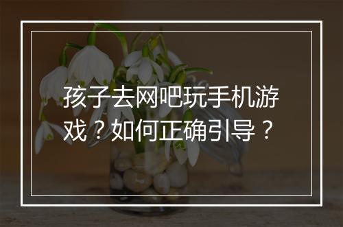 孩子去网吧玩手机游戏?如何正确引导?
