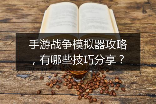 手游战争模拟器攻略，有哪些技巧分享？