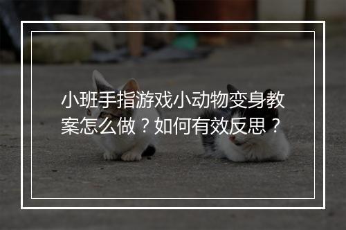 小班手指游戏小动物变身教案怎么做?如何有效反思?