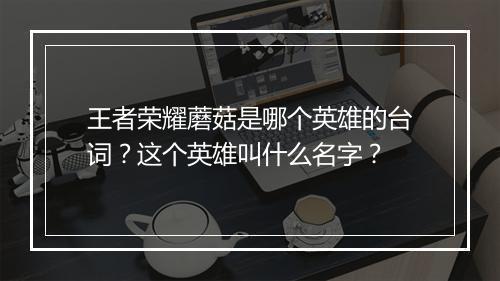 王者荣耀蘑菇是哪个英雄的台词?这个英雄叫什么名字?