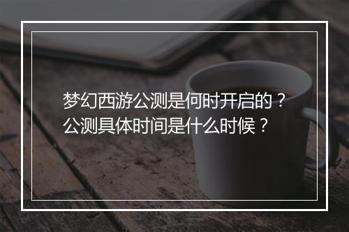 梦幻西游公测是何时开启的?公测具体时间是什么时候?