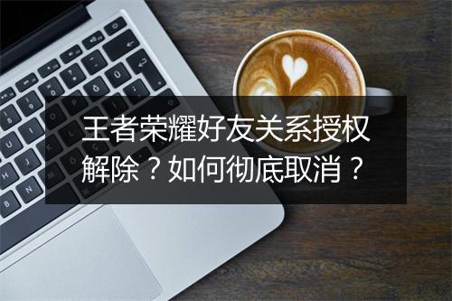 王者荣耀好友关系授权解除?如何彻底取消?
