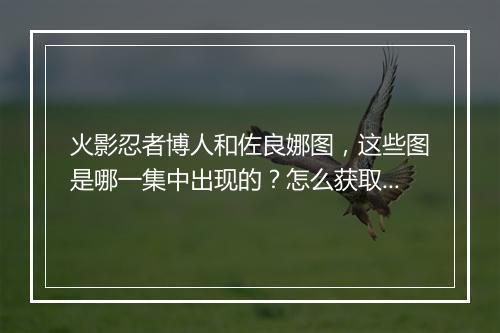 火影忍者博人和佐良娜图,这些图是哪一集中出现的?怎么获取高清版?
