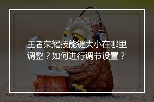王者荣耀技能键大小在哪里调整?如何进行调节设置?