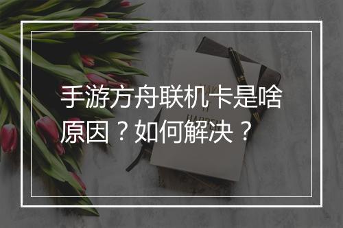 手游方舟联机卡是啥原因?如何解决?