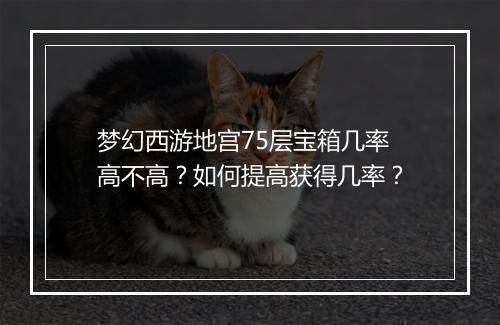 梦幻西游地宫75层宝箱几率高不高?如何提高获得几率?