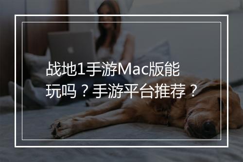 战地1手游Mac版能玩吗？手游平台推荐？