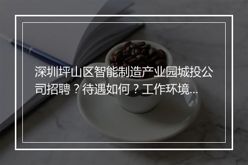 深圳坪山区智能制造产业园城投公司招聘？待遇如何？工作环境怎么样？