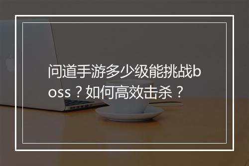 问道手游多少级能挑战boss？如何高效击杀？