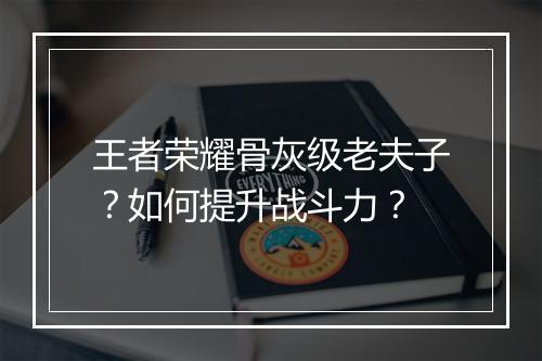 王者荣耀骨灰级老夫子？如何提升战斗力？