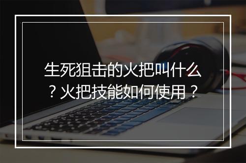 生死狙击的火把叫什么？火把技能如何使用？