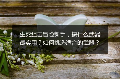 生死狙击冒险新手，搞什么武器最实用？如何挑选适合的武器？
