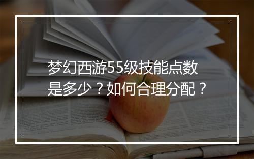 梦幻西游55级技能点数是多少？如何合理分配？
