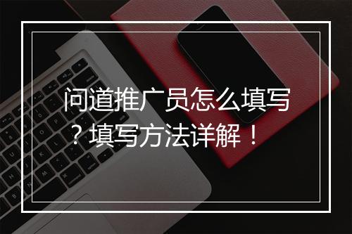 问道推广员怎么填写？填写方法详解！