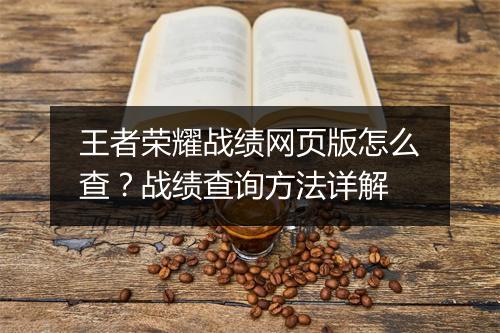 王者荣耀战绩网页版怎么查？战绩查询方法详解