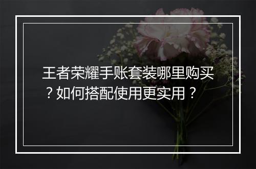 王者荣耀手账套装哪里购买？如何搭配使用更实用？