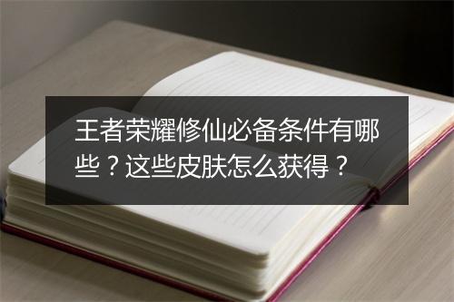 王者荣耀修仙必备条件有哪些？这些皮肤怎么获得？
