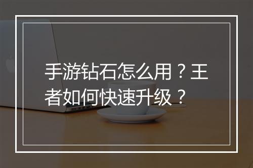 手游钻石怎么用？王者如何快速升级？