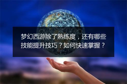 梦幻西游除了熟练度，还有哪些技能提升技巧？如何快速掌握？